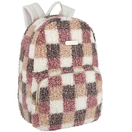 Jessica Simpson Sherpa Backpack With 16” Laptop Sleeve, Multicolor Checker