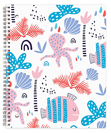 Office Depot® Brand Fashion Notebook, 8-1/2" x 10-1/2", Wide Ruled, 160 Pages (80 Sheets), Nautical