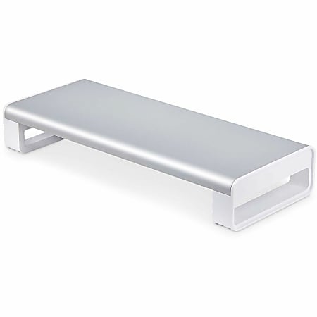 StarTech.com Ergonomic Monitor Riser Stand, Up to 33lb/15kg, Fixed 3.5in/9cm, Desktop Computer Monitor/Laptop Riser, Steel Platform