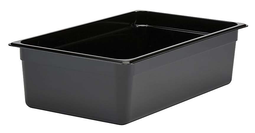 Cambro Camwear GN 1/1 Size 6" Food Pans, 6”H x 12-3/4”W x 20-7/8”D, Black, Set Of 6 Pans