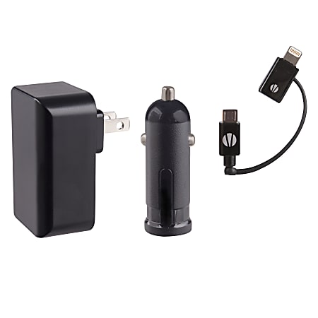 Vivitar® Infinite Wall/Auto Charger Kit For Apple® iPhone®, iPad®, iPod® And Micro USB Devices