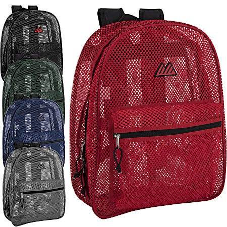Trailmaker Mesh Backpacks, Assorted Colors (Black, Blue, Red,