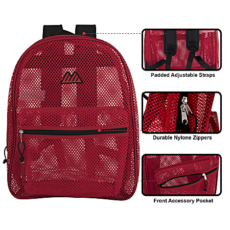 Trailmaker Mesh Backpacks, Assorted Colors (Black, Blue, Red, Gray ...