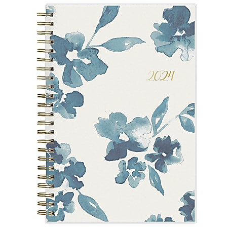 2024 Blue Sky™ Frosted Weekly/Monthly Planning Calendar, 5" x 8", Bakah Blue, January to December 2024, 137260