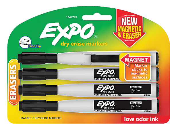 EXPO Low Odor Dry Erase Markers Fine Point Black Pack Of 36 - Office Depot