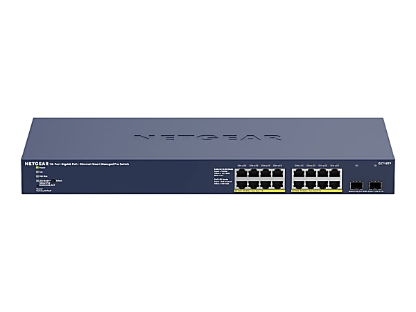 NETGEAR Smart GS716TP - Switch - smart - 16 x 10/100/1000 + 2 x SFP - rack-mountable - PoE+ (180 W)