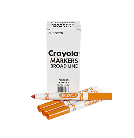 Crayola Broad Line Markers Orange 12 Count Bulk Markers - Office Depot