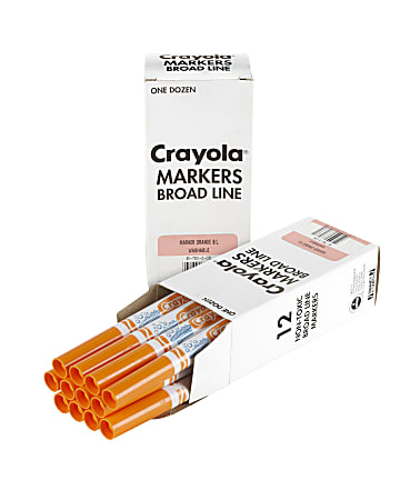 Crayola Broad Line Markers, Orange, 12 Count Bulk Markers