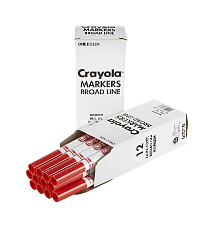 Crayola Washable Broad Line Markers Red Pack Of 12 Markers - Office Depot