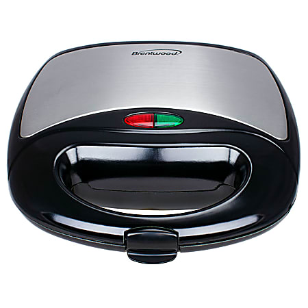 Brentwood Sandwich Maker, 3-1/2"H x 9"W x 9"D, Black/Stainless Steel