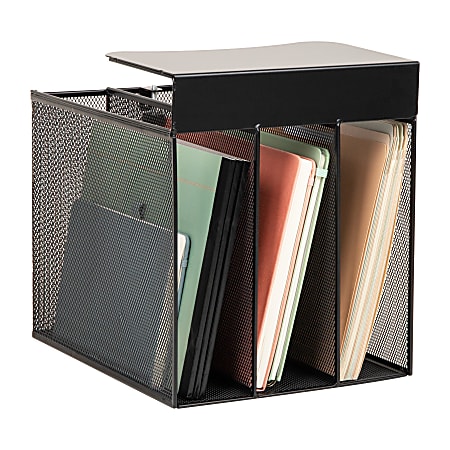 Mind Reader Slide-On Under Desk File Organizer, 11-1/2"H x 12"W x 9-3/4"D, Black