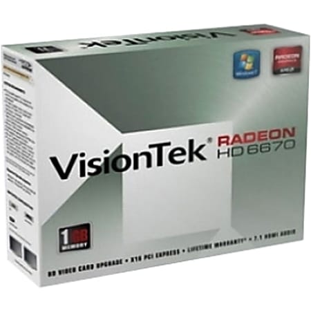 Visiontek Radeon HD 6670 Graphic Card - 800 MHz Core - 1 GB GDDR5 - PCI Express 2.0 x16 - Single Slot Space Required