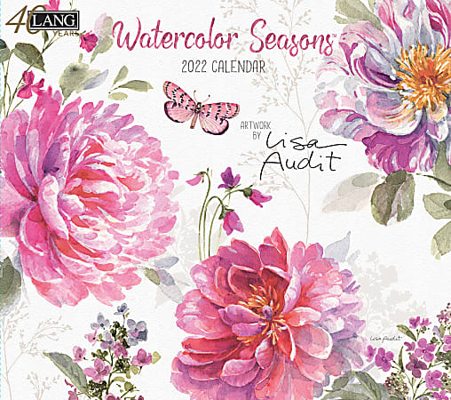 Lang Monthly Wall Calendar, 10”H x 13-7/16”W, Watercolor Seasons, January To December 2022