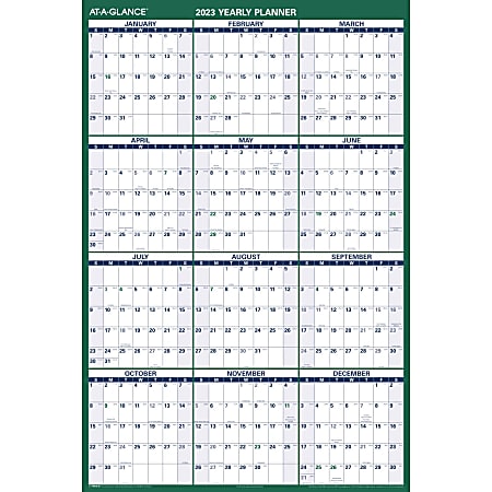 AT-A-GLANCE 2023 RY Vertical Erasable Wall Calendar, Reversible, Extra Large, 48" x 32"