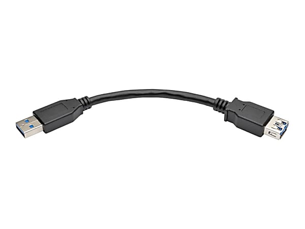 Eaton Tripp Lite Series USB 3.0 SuperSpeed Extension Cable (A M/F), Black, 6-in. (15.24 cm) - USB extension cable - U32406NBK
