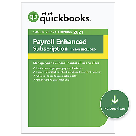 Intuit® QuickBooks® Desktop Payroll Enhanced 2021, Windows®