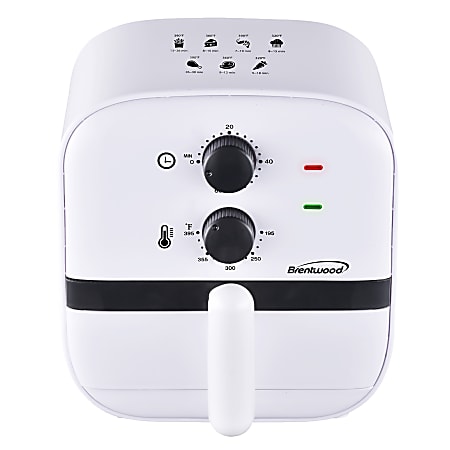 Brentwood 1 Qt Small Electric Air Fryer With 60-Minute Timer And Temp Control, White