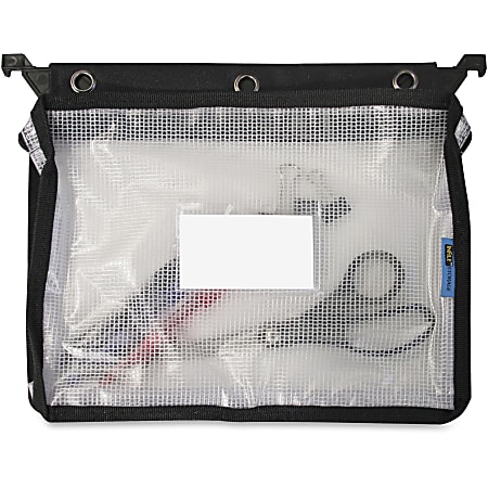 Clear/Black 3 Pack Advantus 50904 Expanding Zipper Pouch with 3-Ring Grommets Clear Mesh Black 