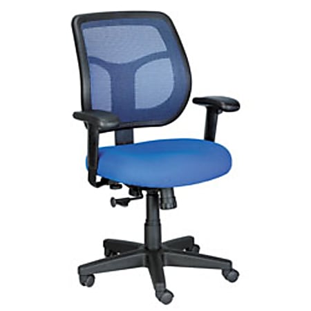 Raynor® Eurotech Apollo Mesh/Fabric Synchro Tilt Task Chair, 38 1/2"H x 20"D, Black Frame, Blue Fabric