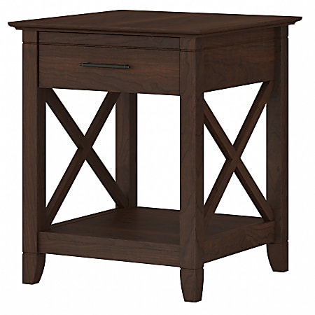 Bush® Furniture Key West End Table With Storage, 24"H x 20"W x 20"D, Bing Cherry, Standard Delivery