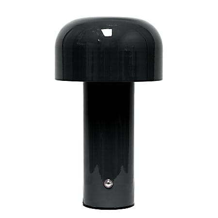 Simple Designs Mushroom Magic Mini Dome Dimming Rechargeable LED Touch Lamp, 8-5/16"H, Black