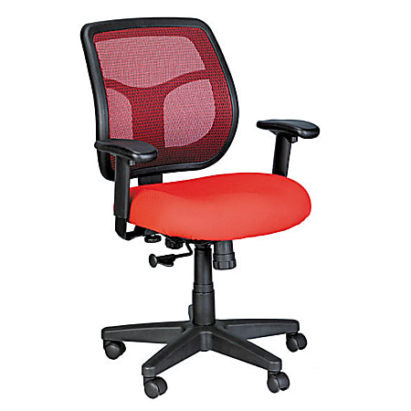 Raynor® Eurotech Apollo Mesh/Fabric Synchro Tilt Task Chair, Red/Black