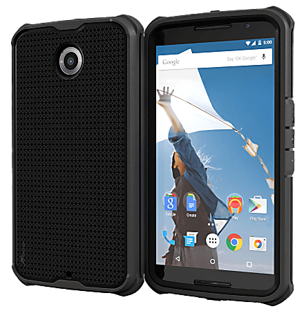 roocase VersaTough Full Body Case For Google Nexus 6, Granite Black