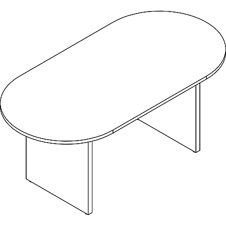 Lorell Prominence 2.0 Racetrack Conference Table, 29"H x 72"W x 36"D, x 1" Thickness Top, Gray
