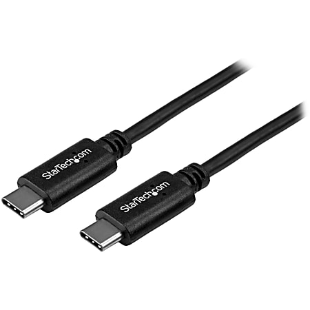 StarTech.com 1m 3ft USB C Cable - M/M - USB 2.0 - USB-IF Certified - USB-C Charging Cable - USB 2.0 Type C Cable - First End: 1 x Type C Male USB - Second End: 1 x Type C Male USB - 60 MB/s - Shielding - Nickel Plated Connector - Black