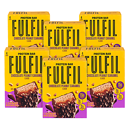 FULFIL Chocolate Peanut Caramel Flavor Vitamin & Protein Standard Bars, 1.41 Oz, Total Qty 24