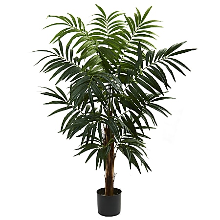 Nearly Natural Bulb Areca 54”H Plastic Tree With Pot, 54”H x 43”W x 38”D, Green