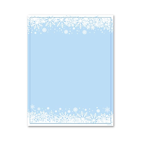 Geo Studios Holiday Themed Letterhead Paper, 8-1/2" x 11-3/4", Blue Snowfall, Pack Of 70 Sheets