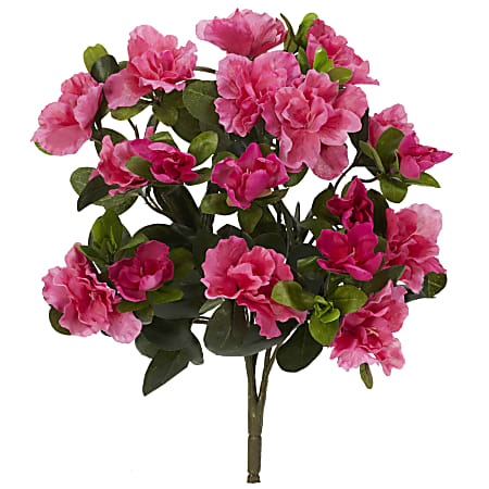 Nearly Natural 13" Artificial Azalea Plants, Pink, Set Of 4 Plants