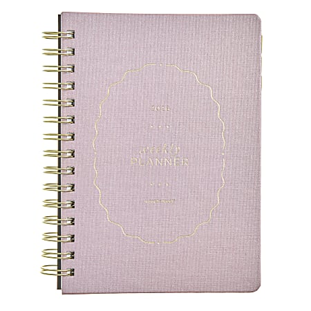 2026 Russell &amp; Hazel Weekly Planner, 6" x 8", Blush Bookcloth, January To December, 105863