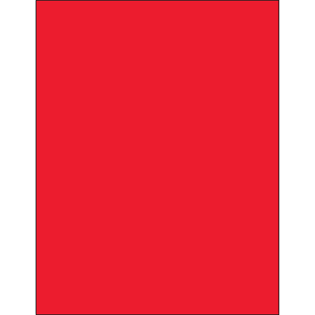 Office Depot® Brand Labels, LL185RD, Rectangle, 8 1/2" x 11", Fluorescent Red, Case Of 100