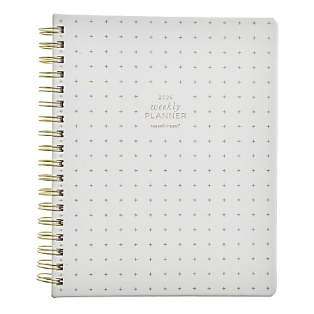 2026 Russell & Hazel Weekly Planner, 8" x 9", Bone, January To December, 105854