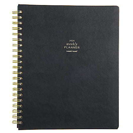 2026 Russell & Hazel Weekly Planner, 9" x 11", Black, January To December 2026, 105849