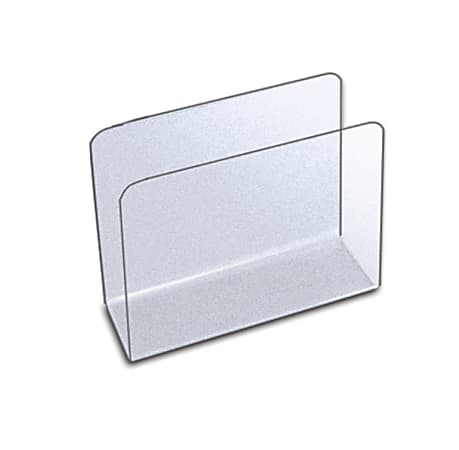 Azar Displays Small Lateral Desk File Holders, 4-1/2"H x 5-3/4"W x 2-1/2"D, Clear, Pack Of 4 File Holders