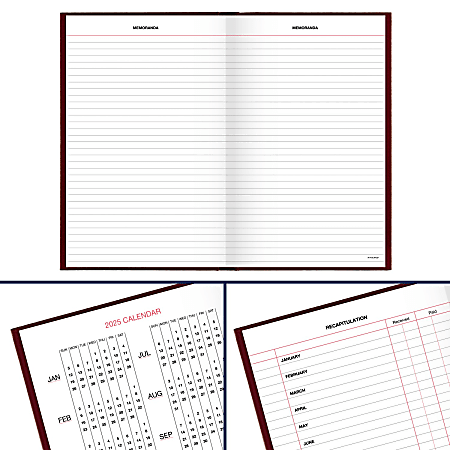 2025 AT A GLANCE Standard Diary Daily Diary 7 34 x 12 Red January
