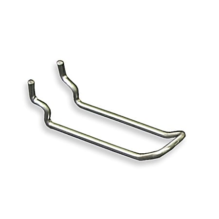 Azar Displays Safety Hooks, 1/8"H x 1"W x 3"D, Silver, Pack Of 50 Hooks