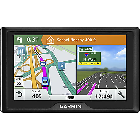 Garmin Drive 61 LM Automobile Portable GPS Navigator - Portable - 6.1" - Touchscreen - microSD - Lane Assist, Junction View - USB - 1 Hour - Preloaded Maps - Lifetime Map Updates