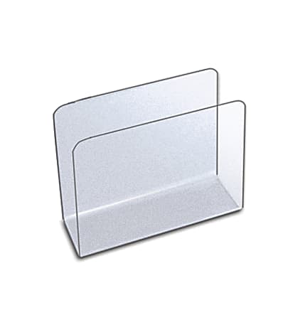 Azar Displays Large Lateral Desk File Holders, 7-1/2"H x 9-3/4"W x 4"D, Clear, Pack Of 4 File Holders
