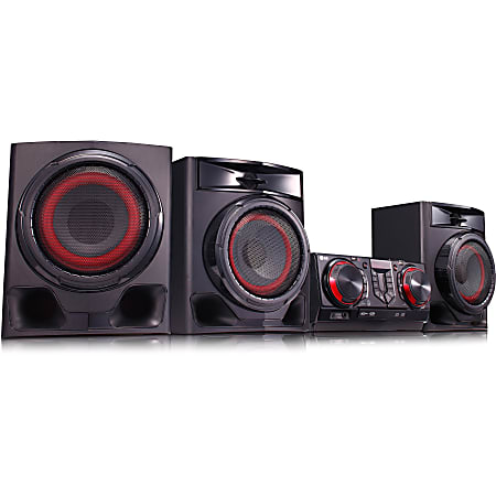 LG CJ45 Mini Hi-Fi System - 720 W RMS - Black - CD Player - 1 Disc(s) - FM, AM - CD-RW - 1440 W PMPO - 2.1 Speaker(s) - CD-DA, MP3, WMA - Bluetooth - USB - Remote Control