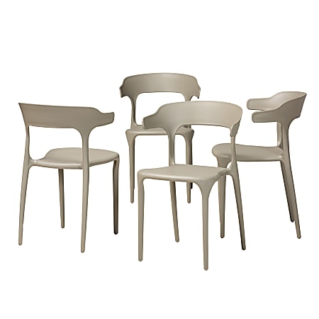 Baxton Studio Gould Dining Chairs, Beige, Set Of 4 Chairs
