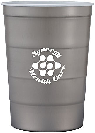 Custom Recyclable Steel Chill-Cups, 16 Oz, Gray