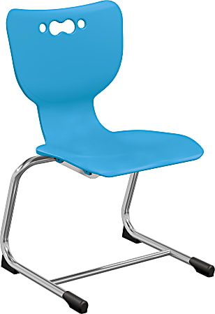 MooreCo Hierarchy Armless Cantilever Chair, 16" Seat Height, Blue
