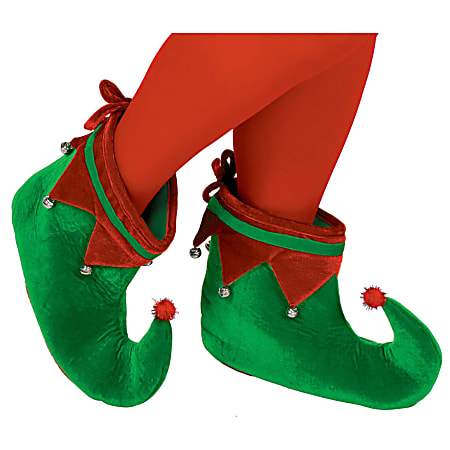 Amscan 393235 Christmas Elf Shoes Green Set Of 2 Pairs Office Depot