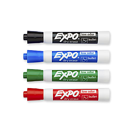 EXPO Dry Erase Starter Kit Low Odor Chisel Tip Assorted Ink Colors Pack Of  4 Markers - Office Depot