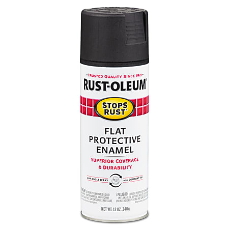 Rust-Oleum® Stops Rust® Protective Enamel Spray Paint, 12 Oz, Flat Black