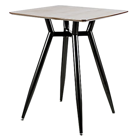 Lumisource Clara Mid-Century Modern Counter Table, Square, Walnut/Black